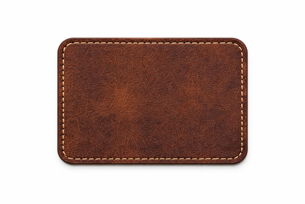 Laser engraved leather patch on baseball cap