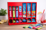 7-Row Drink Mix Packet Organizer Dispenser – Water Flavor Stick Holder