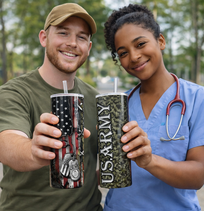 MILITARY TUMBLER/VETERAN