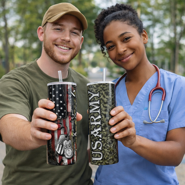 MILITARY TUMBLER/VETERAN