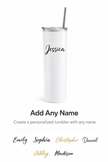 Custom 20oz Skinny Tumbler – Personalized Name, Logo or Photo Cup with Lid & Straw