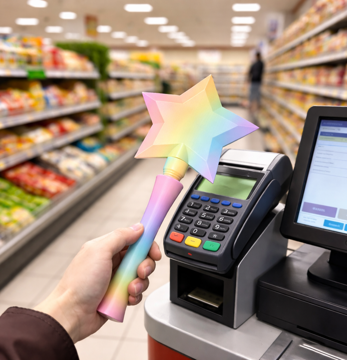 Tap to pay magical wand