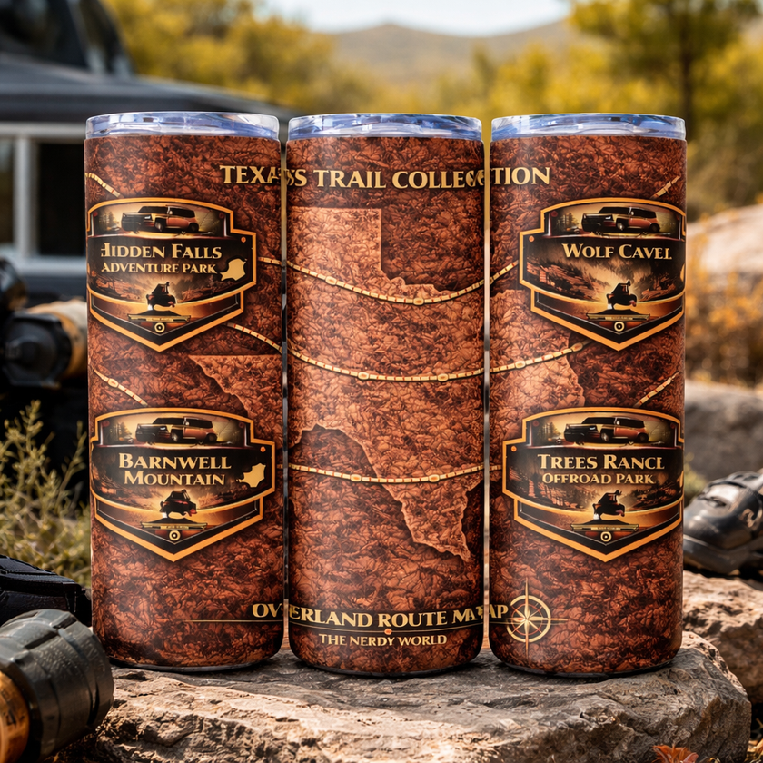20oz Skinny Tumbler – Texas Off Road Engraved Cup | Trail Life | Truck Lover Gift
