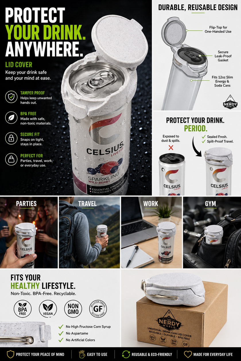 Skinny can lid cover (sipsafe)